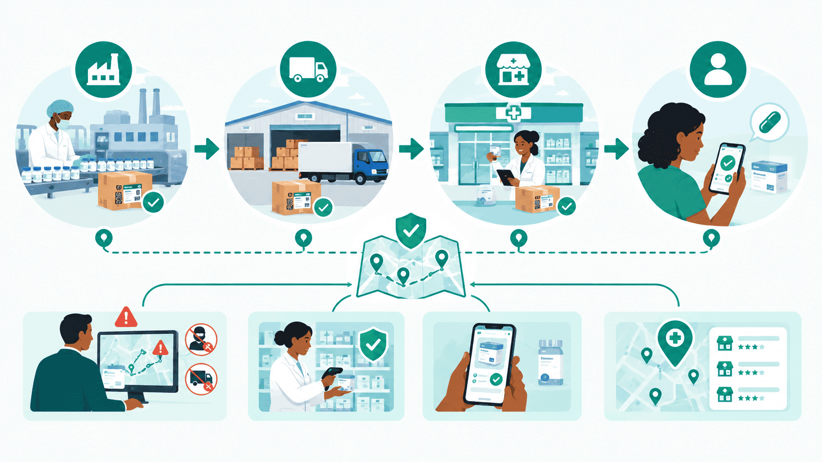 Connected pharmaceutical supply chain